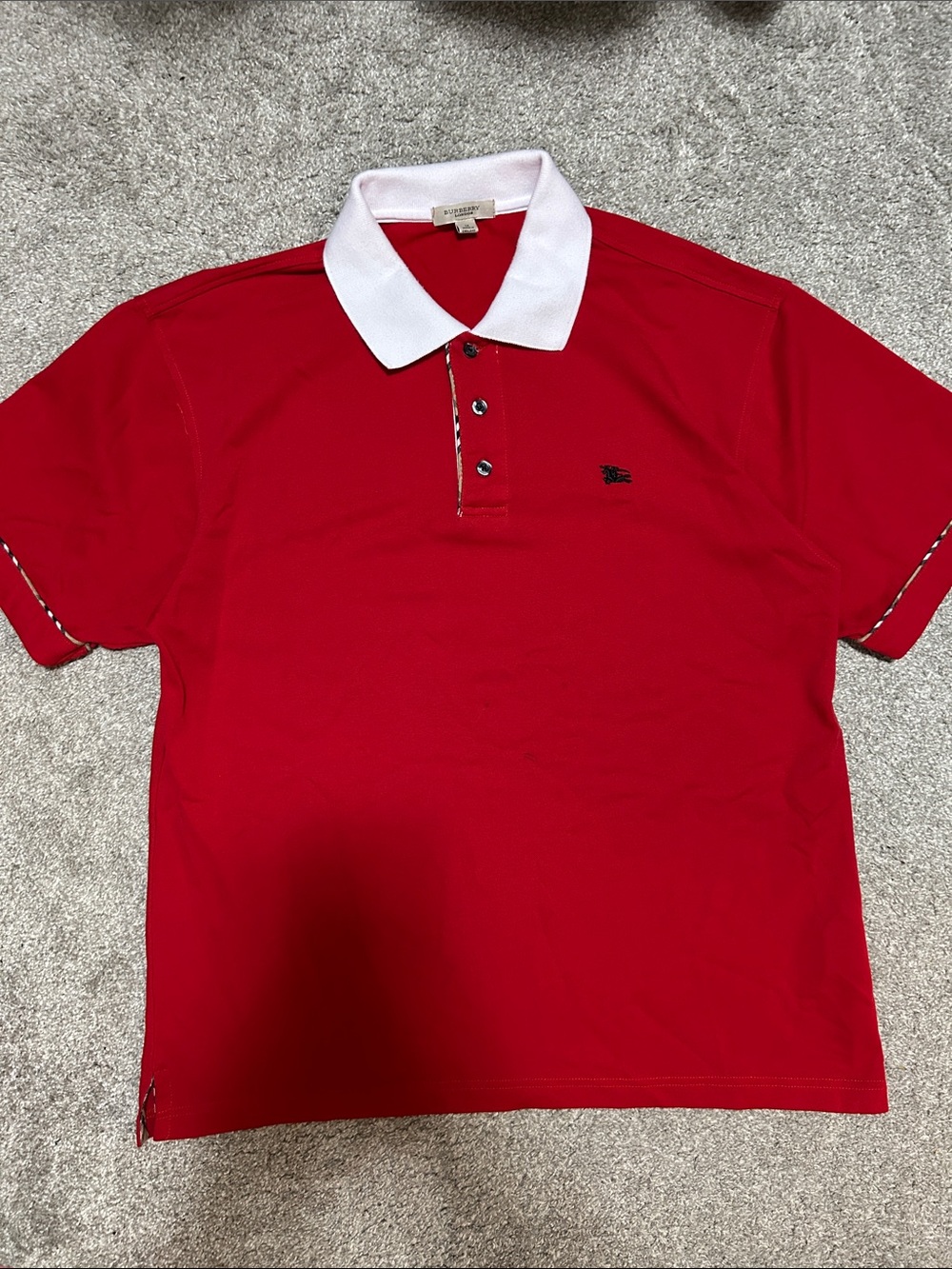 Vintage Burberry London Classic Red Polo Plaid Lining